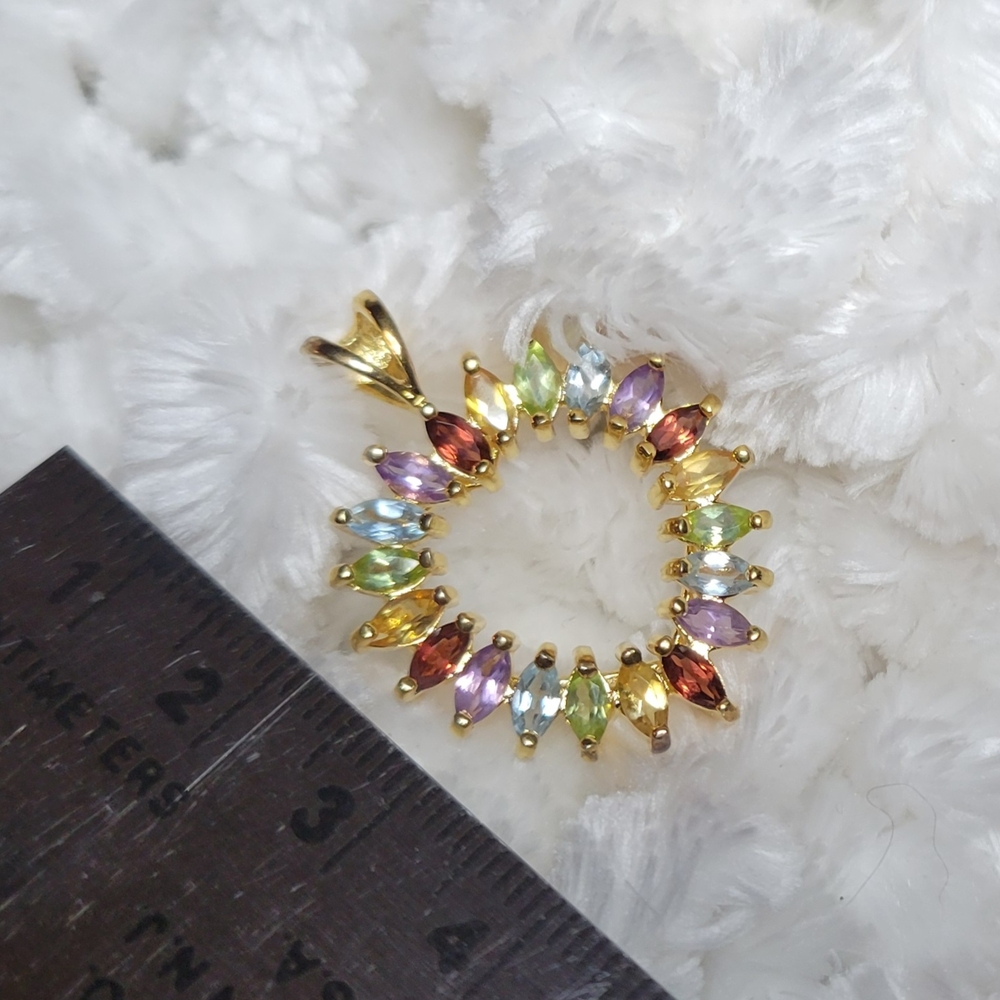 Gorgeous .925 Multicolor Gemstone Pendant